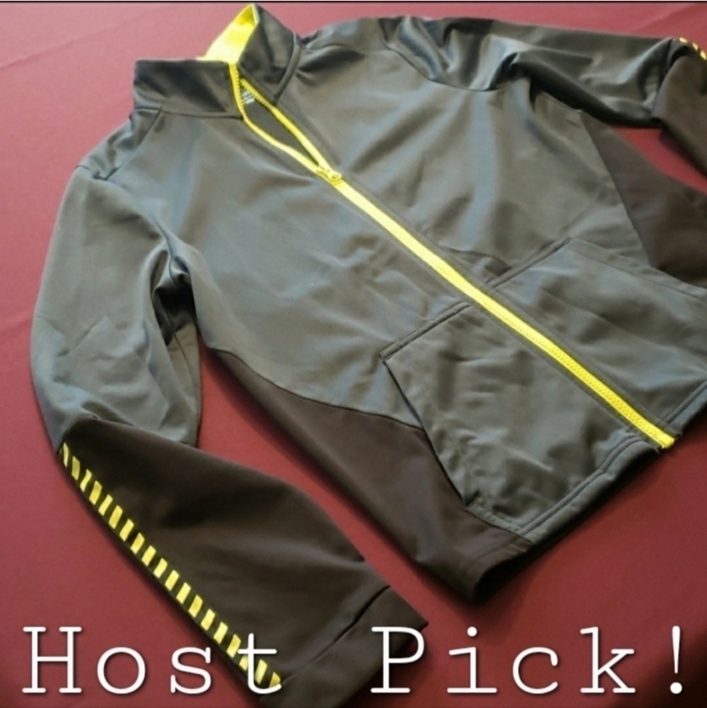 Athletic Works Boys XL 2XL Full Zip Lightweight Sweatshirt Jacket Grey Yellow